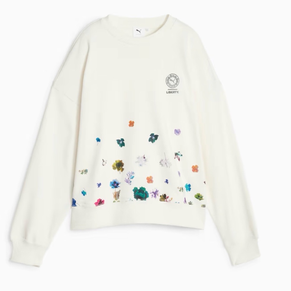 Puma Cream Floral Accent Crewneck Sweatshirt - Picture 3 of 10